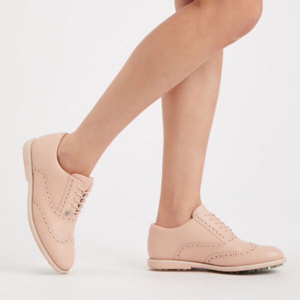 G/FORE Women's Gallivanter Brogue Wingtip Golf Shoes G4LS22EF08 Blush Pink - Picture 2 of 5